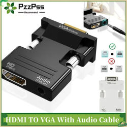 Convertidor hembra a VGA macho compatible con HDMI con Cable de Audio de 3,5mm para Monitor PS4, proyector, PC, portátil, adaptador HD a VGA de 1080P