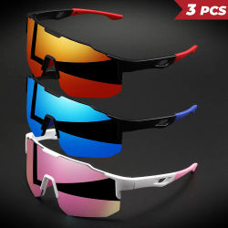 1/3 pares de gafas de sol de gran tamaño con revestimiento colorido para hombre, gafas de sol a prueba de viento para bicicleta, deportes al aire libre, ciclismo