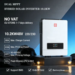 Easun 10.2KW Inversor solar híbrido 10200W 120A Cargador solar 230VAC Inversor Entrada fotovoltaica 450VDC con doble Mppt Incluye Wifi