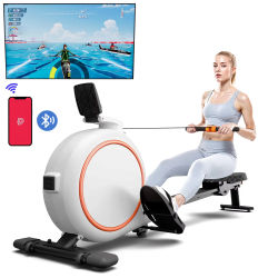 Máquina de remo para el hogar, resistencia ajustable de 32 niveles, 300 libras, entrenador, Monitor LED, soporte para tableta, máquina de Fitness Bluetooh