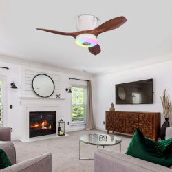 2025 Ventilador de techo Luz Dormitorio Minimalista Rgb Bluetooth Ventilador Luces Fuente Fabricantes Venta al por mayor Personalizable para sala de estar
