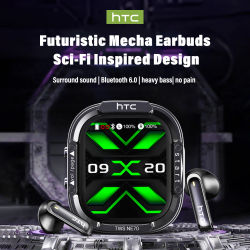 Auriculares Bluetooth HTC NE70, Audífonos Inalámbricos con Traducción Bidireccional por IA, Auriculares Traductor de Idioma 2026, 360 ° Sonido Envolvente, Auriculares Bluetooth Inalámbricos,