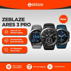 Zeblaze-reloj inteligente Ares 3 Pro para hombre, dispositivo con Pantalla AMOLED Ultra HD, llamadas de voz, más de 100 modos deportivos, Monitor de Salud 24H, nuevo