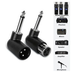Adaptador XLR macho a hembra de 6,35 mm (1/4 pulgada) - Interfaz de audio balanceada de 3 pines, adecuado para micrófonos, altavoces, interfaces de audio