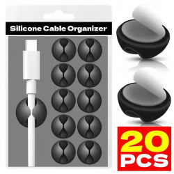 Clips para cables, soporte para cables de teléfono, línea de datos USB, organizador de silicona, gestión de cables autoadhesiva, enrollador de cables, Cable cargador de auriculares