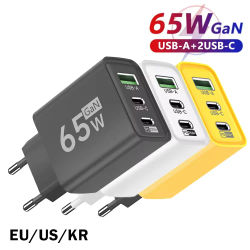 Cargador USB C Total de 65W PD, carga rápida, cargador USB tipo C, adaptador de carga rápida para teléfono móvil para IPhone, Xiaomi, Huawei