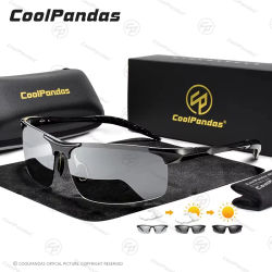 COOLPANDAS gafas de sol polarizadas fotocromáticas de aluminio para hombre, gafas de conducción antideslumbrantes, gafas camaleón UV400, gafas de sol para hombre