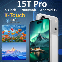 Teléfonos Móviles K-Touch 15T Pro, Teléfono Inteligente Android 15, Pantalla de 7.3 Pulgadas, 22G+2TB, 16+48MP, 5G, Doble SIM, 7800mAh, Desbloqueo por Huella Dactilar, Versión Global, Teléfonos