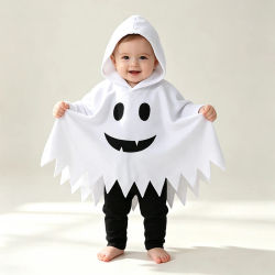 Disfraz de fantasma de Halloween para bebés, capa con capucha, poncho, para niños, para fiestas y disfraces