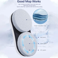 Robot Limpiacristales Automático con Pulverización de Agua, Limpiador de Vidrios Inteligente con Succión Potente de 5600 Pa, Plan de Ruta en Forma de Z para Limpieza Automática de Azulejos y Cristales