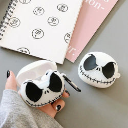 Cráneo luminoso para Airpods 4 Funda 2024, Funda de silicona 3D para auriculares para Airpods Pro 2 Funda/Airpods 3 2 1 Funda para niños Funda