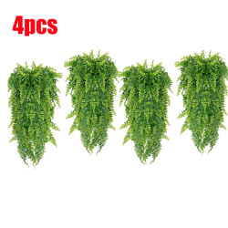 4 Uds. De hojas de helecho persa, planta Artificial, vid, decoración para el hogar, jardín, habitación, colgante, hiedra falsa, hierba de vid, decoración de pared para fiesta de boda y hogar