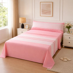 Juego de sábanas- Sábana plana, Sábana bajera ajustable y funda para almohada, 100% Poliéster, Suave al tacto.