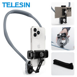 TELESIN Clip para teléfono con montaje en cuello 360 ° Soporte de teléfono POV de rotación para Iphone 15 14 13 12 11 10 SAMSUNG HUAWEI XIAOMI accesorios de teléfono