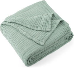 Manta de muselina de algodón 100%, manta plegable para envolver, manta infantil de algodón transpirable de 6 capas para cama, funda para sofá, manta de viaje