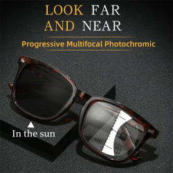 Gafas de lectura fotocromáticas progresivas multifocales para hombre y mujer, gafas de sol antiluz azul con dioptrías + 1,0 a + 4,0