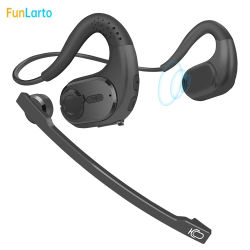 Auriculares Bluetooth con micrófono desmontable, auriculares inalámbricos multipunto, auriculares abiertos con micrófono con cancelación de ruido DSP para llamadas
