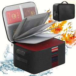 Bolsa para pasaporte y documentos de alta capacidad, Oxford de 3/5 capas con cerradura, estuche organizador de documentos, gran espacio para certificados de carpetas A4