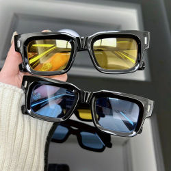 Nuevas gafas De Sol cuadradas De moda para hombres y mujeres, gafas De Sol De lujo para hombre y mujer, gafas De Sol De marca De diseñador con espejo De Color caramelo, gafas De Sol Vintage