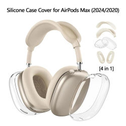 Juego de Tres Piezas de TPU Transparente para Airpods Max, Accesorios para Auriculares, Almohadillas para los Oídos, Resistentes a los Arañazos, Estuche para Audífonos EJBHT07