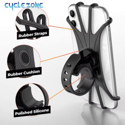 Soporte giratorio para teléfono móvil 360, soporte para teléfono móvil de silicona elástico antideslizante para bicicleta y motocicleta, accesorios para ciclismo