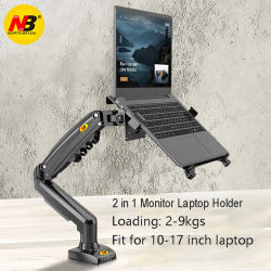 Soporte 2 en 1 NB NEW F80 + FP-2 para Monitor de 17-30' + Soporte para Laptop de 10'-17' para Escritorio, Soporte para Computadora Portátil, Abrazadera para Laptop