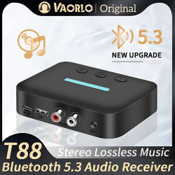 Adaptador receptor de Audio USB Bluetooth 5,3 música estéreo inalámbrica 3,5mm AUX R/L RCA compatible con reproducción de disco en U para amplificador de altavoz de escritorio