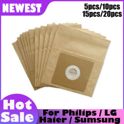 Bolsas de papel para polvo para Philips, LG, Haier, Samsung, kits de bolsas de polvo para aspiradora, repuesto de 110mm x 100mm