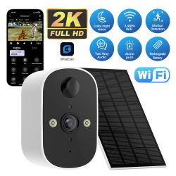 Cámara WIFI Inalámbrica para Exteriores, 3MP, Batería Solar, Cámara de Seguridad con Reflector, Visión Nocturna en Color, Sirena de Alarma, Audio Bidireccional, Monitor