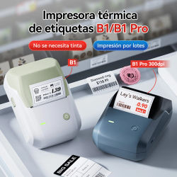 Impresora de Etiquetas Térmicas Niimbot B1/B1 PRO, Impresora de Etiquetas de Bolsillo Bluetooth, Máquina de Etiquetas Autoadhesivas con Código QR y Código de Barras
