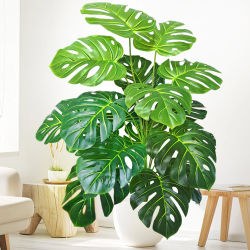 Plantas artificiales de Monstera de 60-110cm/43,3 pulgadas, palmera falsa, hojas de tortuga de plástico, plantas altas verdes para decoración de la habitación del jardín del hogar