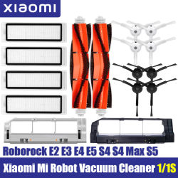 Piezas de mopa para Xiaomi Mi Robot 1/ 1S, SDJQR01RR, SDJQR02RR, SDJQR03RR, E3, S4, S4 Max, S5, cepillo lateral principal, filtros