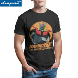Camiseta de Mazinger Z 40th para hombre, 100% algodón, Hipster, Robot grandizer, Goldorak, Actarus, de manga corta, talla grande