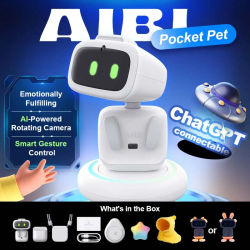 Robot de Bolsillo AIBI, Robot de Juguete Inteligente con Diálogo por Voz, Regalo de Navidad