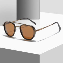 CRIXALIS-gafas de sol polarizadas poligonales para mujer, diseño de bisagra de Metal, Steampunk, UV400
