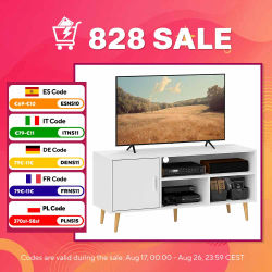 HOMCOM Mueble de TV hasta 60 Pulgadas con Armario 3 Compartimentos 120x40x55cm