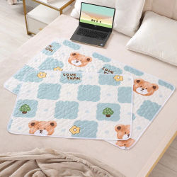Colchón lavable impermeable, estera de orina para bebés y niños pequeños, Protector de cama de dibujos animados, ropa de cama para pañales, almohadillas para orina, tela transpirable