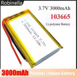 103665 batería 3,7 V 3000mAh batería de polímero de litio recargable para Gps luz LED grabadora de conducción PSP cámara Altavoz Bluetooth