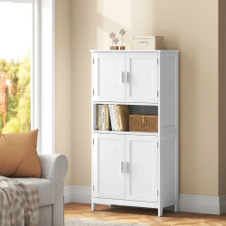 Mueble de baño blanco, organizador de almacenamiento multiusos, ahorro de espacio con estantes ajustables para el hogar, multiusos, 60x120x30cm
