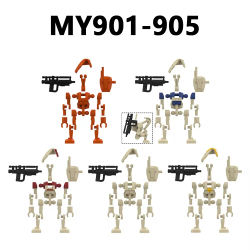 Figuras de Acción de Ensamblaje de Bloques de Construcción: Modelo Guerrero, Piloto, Robot, Droid de Comando - Set de Ladrillos de Construcción, Regalos y Juguetes
