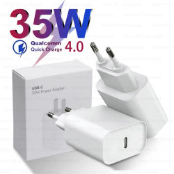 Cargador rápido PD USB-C de 35W para iPhone 16, 15, 14 Pro Max Plus, Samsung, Xiaomi, Huawei, POCO, adaptador de corriente para teléfono tipo C, carga rápida