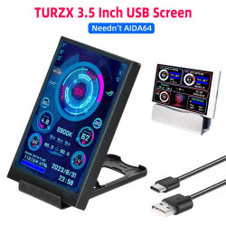 TURZX pantalla secundaria IPS USB de 3,5/5 pulgadas para ordenador CPU GPU RAM HDD Monitor tipo C pantalla NO AIDA64 LCD para Windows 10 11