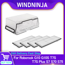 Contenedor de Polvo para Aspiradora Robótica Roborock S7 S70 S75 G10 T7s Plus T7s, Caja de Polvo con Filtro HEPA, Repuesto con Accesorio de Filtro