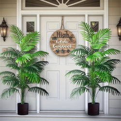 2 uds 24 hojas Areca palma simulación plantas verdes árboles artificiales realistas adecuados para dormitorio sala de estar decoración al aire libre