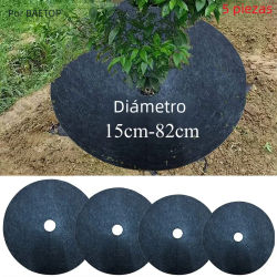 Barrera de deshierbe con anillo de mulch de árbol no tejido, estera protectora, cubierta para plantas, antihierba, Control de malezas de tela de jardinería, 15cm-82cm
