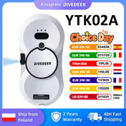DIVEDEER-Robot de limpieza de ventanas con pulverizador de agua inteligente, limpiador de ventanas eléctrico de alta succión, aspirador de vidrio de doble cara