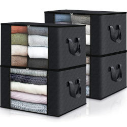 Bolsa de almacenamiento de ropa de gran capacidad, contenedores de almacenamiento de manta plegables para organizar el armario del dormitorio