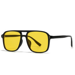 Gafas de Sol Vintage de Moda INS con Doble Puente, Remaches Cuadrados Grandes, para Mujer, Retro, con Lentes Degradados UV400, para Viaje