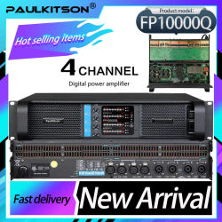 Amplificador de Potencia Profesional de 4 Canales Paulkitson Fp10000Q 2500W, Apto para Subwoofers y Altavoces Line Array, 1350W 8 Ohms