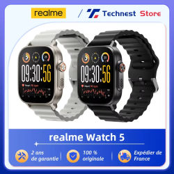 Versión global realme Watch 5 Smartwatch Brújula y GPS independiente con 5 GNSS Pantalla AMOLED de 1,97" Ancho útil de la batería de hasta 14 días